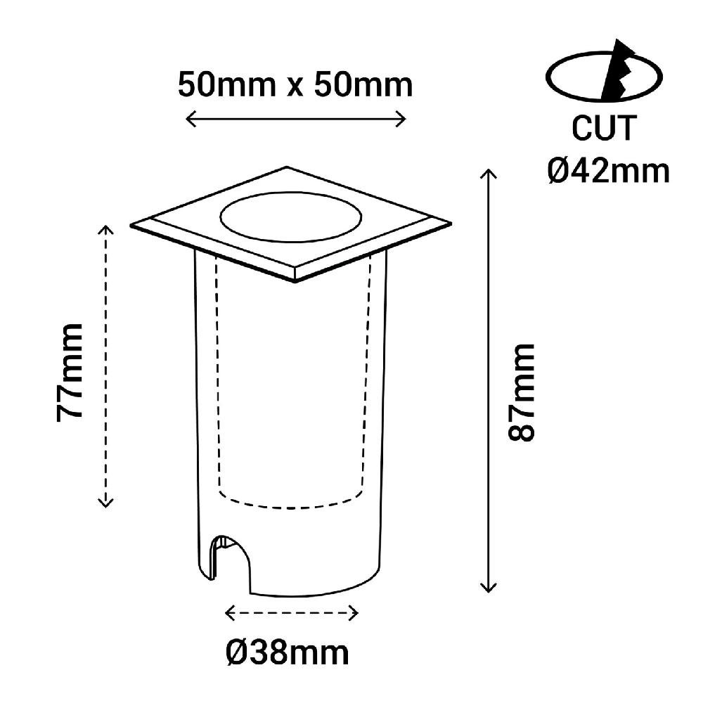 Sulion Empotrale Pared INMA LED 2W Cuadrado Aluminio Con IP65 | Sulion
