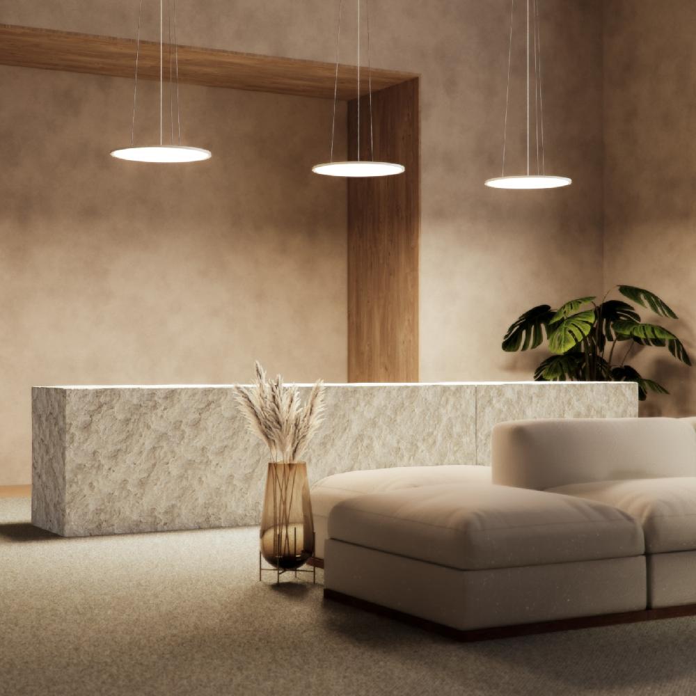 Sulion Lámpara Colgante ALBA LED 48W Ø 585mm Blanco Cable 2m | Sulion