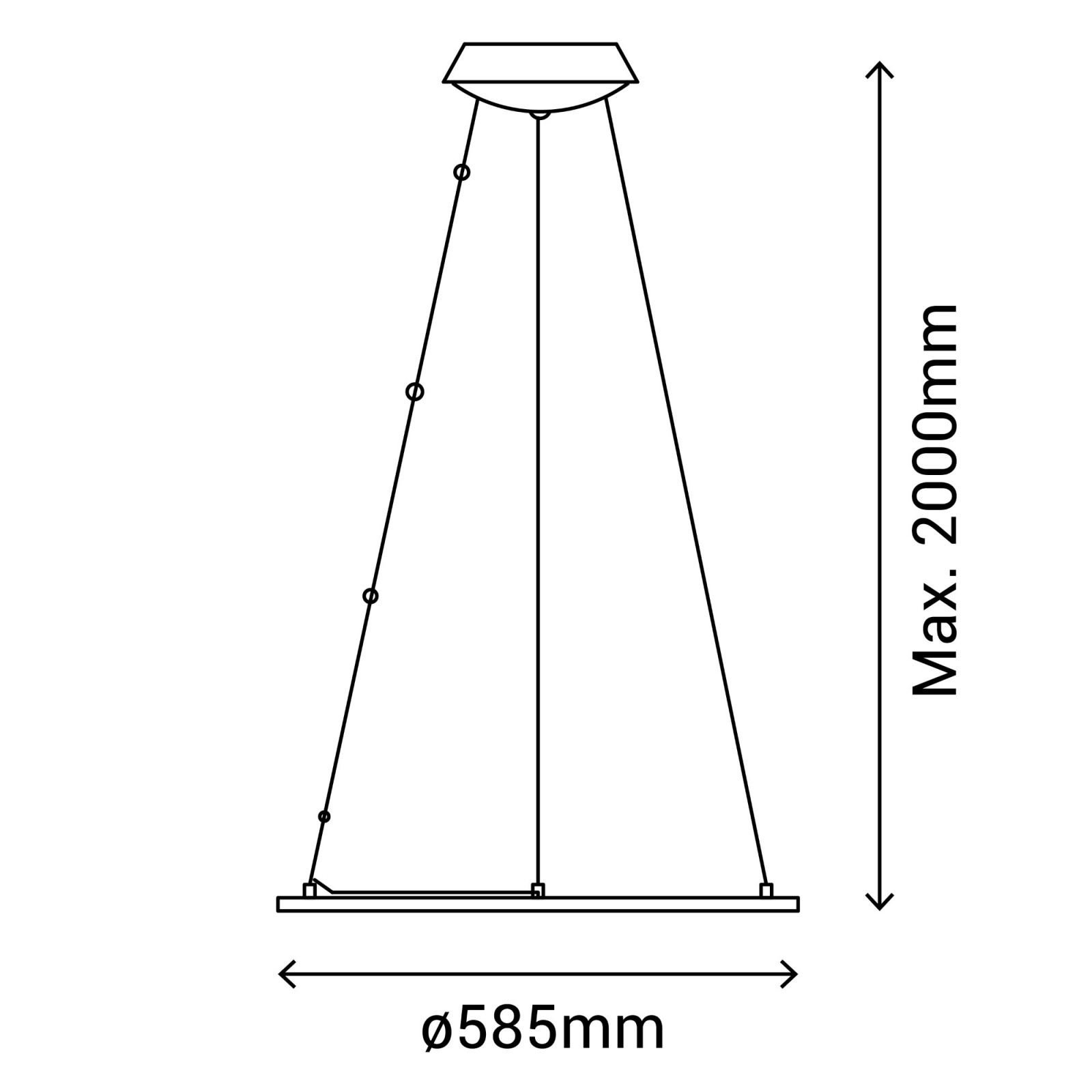 Sulion Lámpara Colgante ALBA LED 48W Ø585mm Blanco Cable 4m| Sulion
