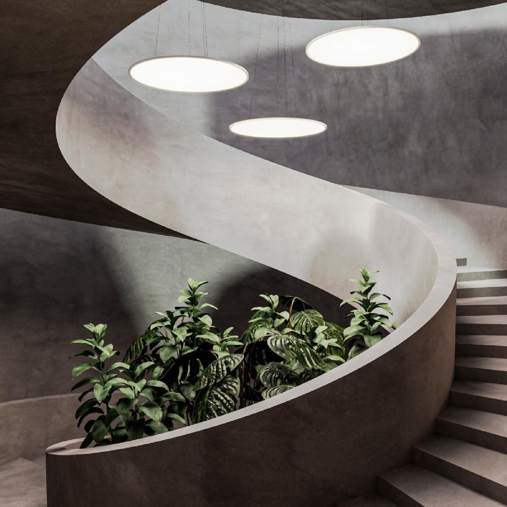 Sulion Lámpara Colgante ALBA LED 96W Ø1000mm Blanco Cable 4m| Sulion