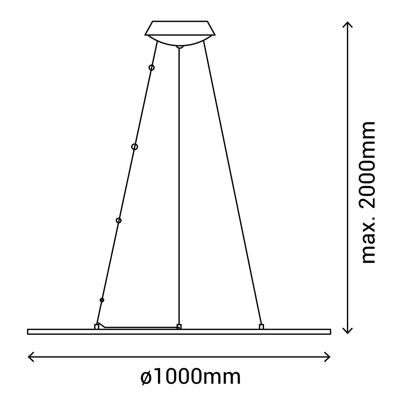 Sulion Lámpara Colgante ALBA LED 96W Ø1000mm Blanco Cable 4m| Sulion