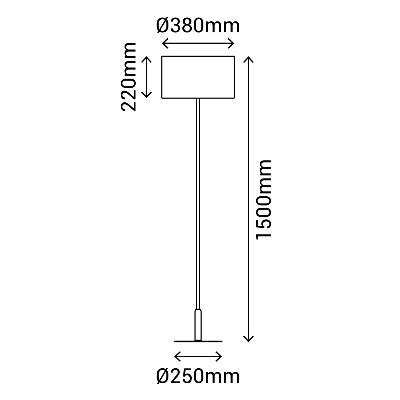 Sulion Lámpara De Pie BASIC STYLO. Metal Blanco Arenado Y Textil Natural 25x25x150cm