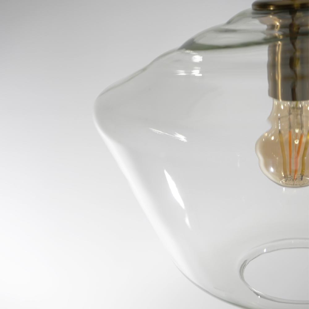 Sulion Lámpara De Techo ASTRID. Metal Acabado Latón Y Tulipa De Vidrio. 1XE27