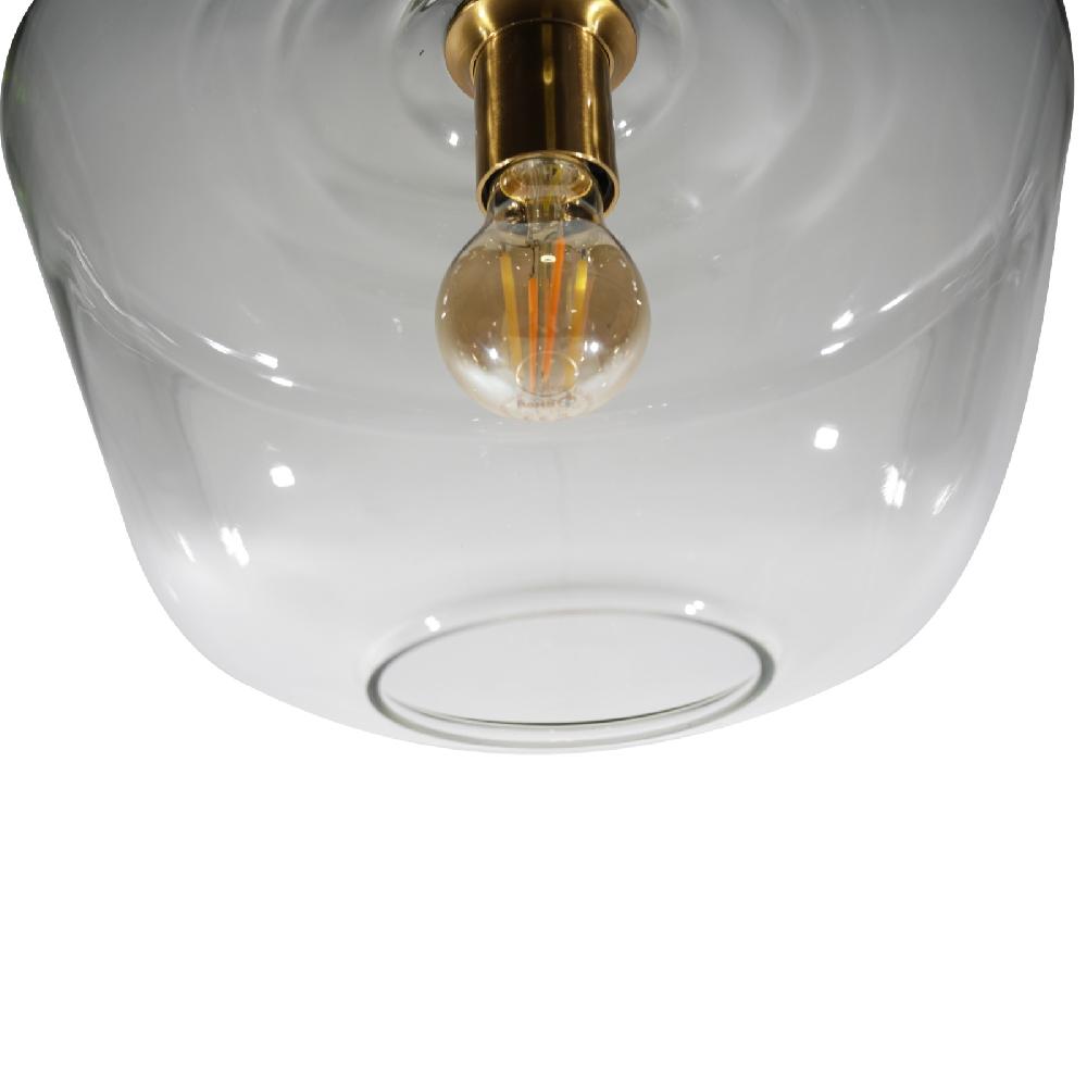 Sulion Lámpara De Techo ASTRID. Metal Acabado Negro Y Tulipa De Vidrio. 1XE27