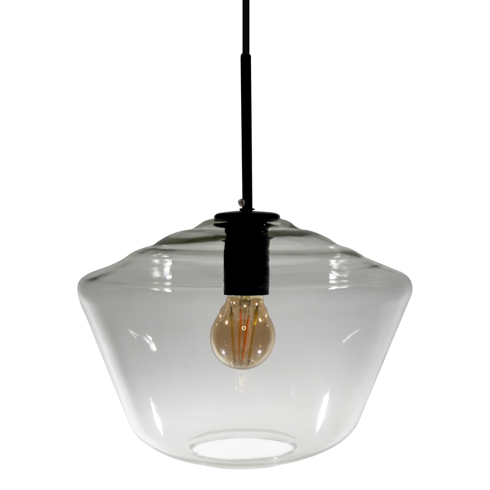 sulion Lámpara de techo ASTRID. Metal acabado negro y tulipa de vidrio. 1XE27