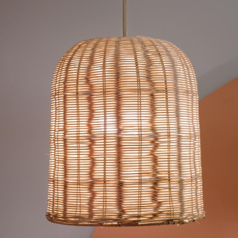 Sulion Lámpara De Techo BABEL. Ratán Y Cable Natural. 1xE27|Sulion