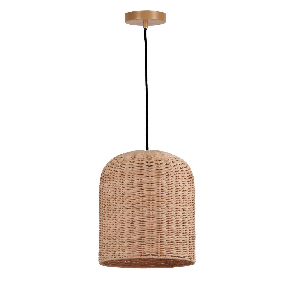 sulion Lámpara de techo BABEL. Ratán y cable negro. 1xE27|Sulion