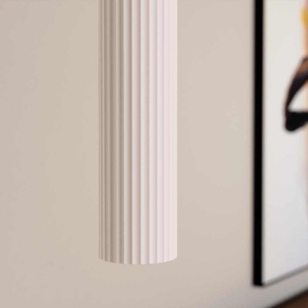 Sulion Lámpara De Techo BETTY. Yeso Blanco Con Superficie Estriada. |Sulion