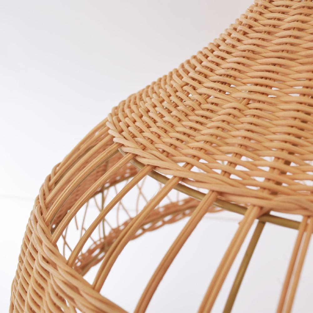 Sulion Lámpara De Techo BOHO. Ratán Y Cable Turquesa. 1xE27 |Sulion