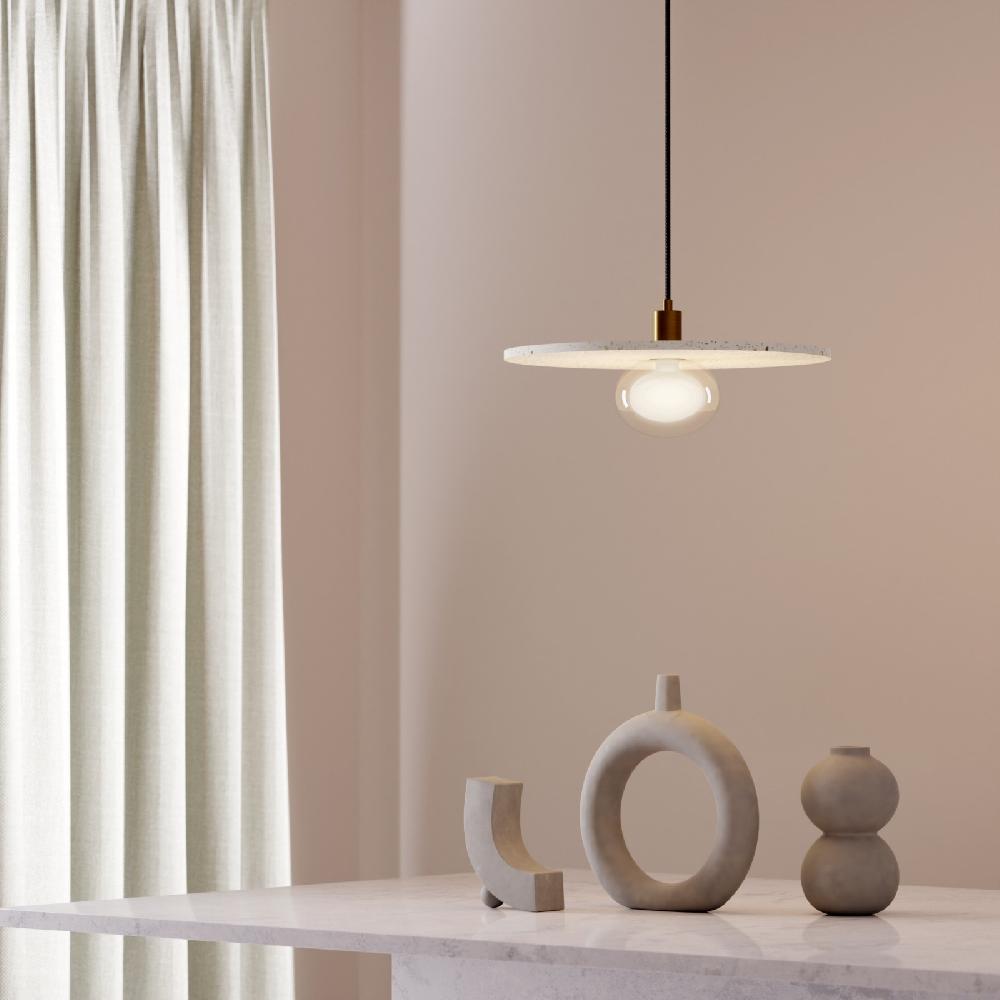 Sulion Lámpara De Techo CANDY.Terrazo Y Doble Difusor Vidrio. Ø45cm. | Sulion