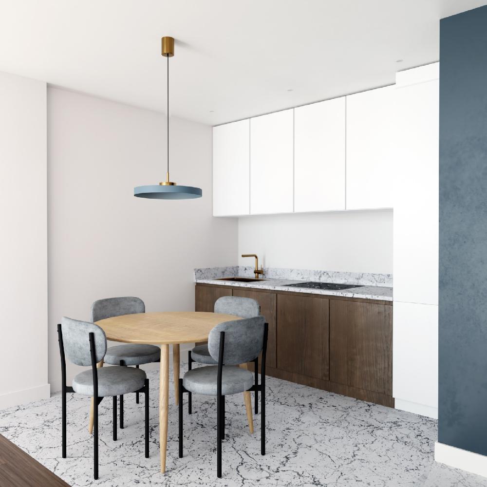 Sulion Lámpara De Techo CARMEN. Metal Acabado Azul Y Módulo Latón. LED 9W