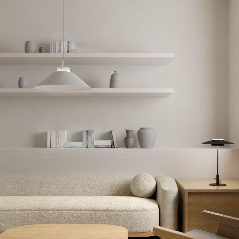 Sulion Lámpara De Techo CARMEN. Metal Cono Blanco Y Módulo Blanco. LED 9W