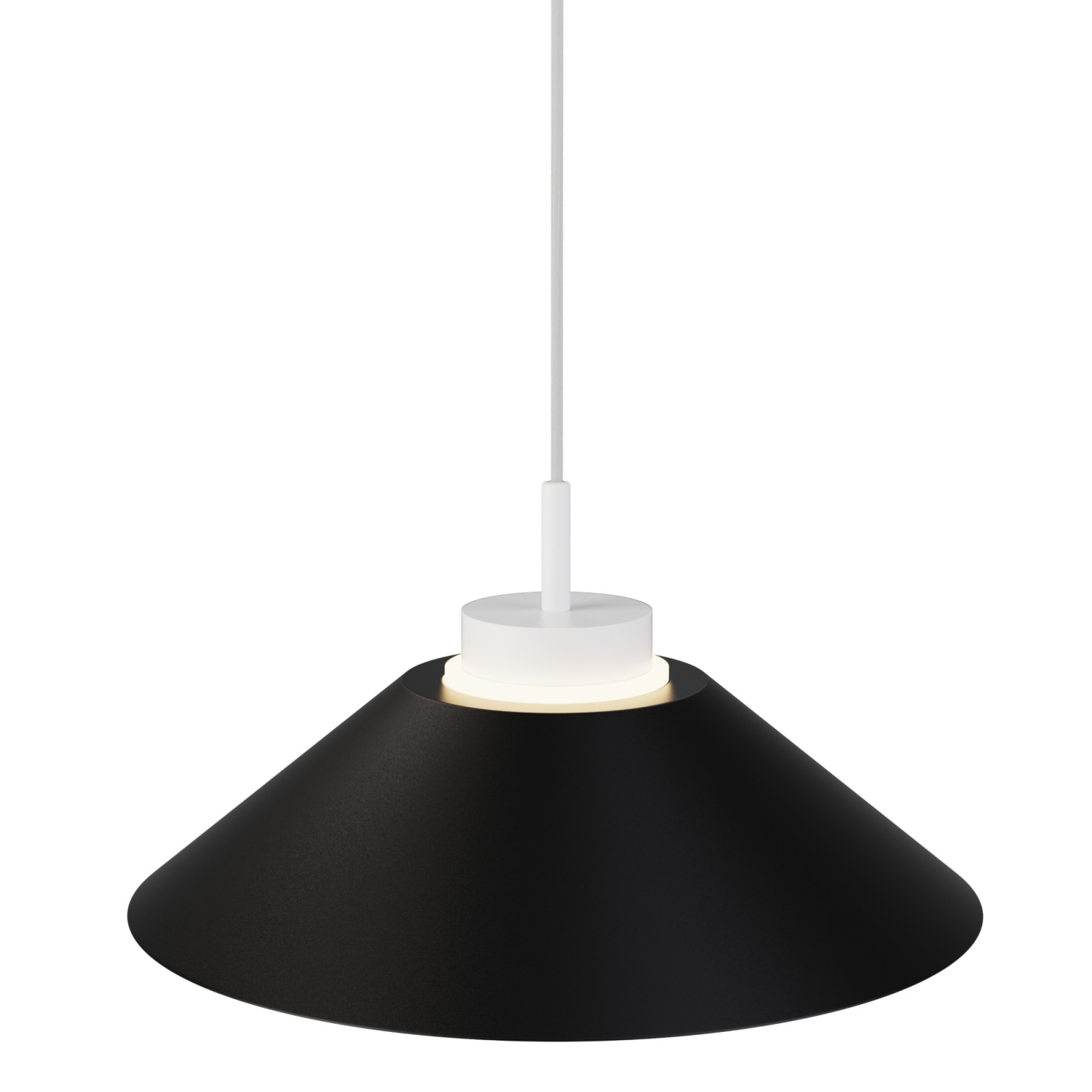 sulion Lámpara de techo CARMEN. Metal cono negro y módulo blanco. LED 9W