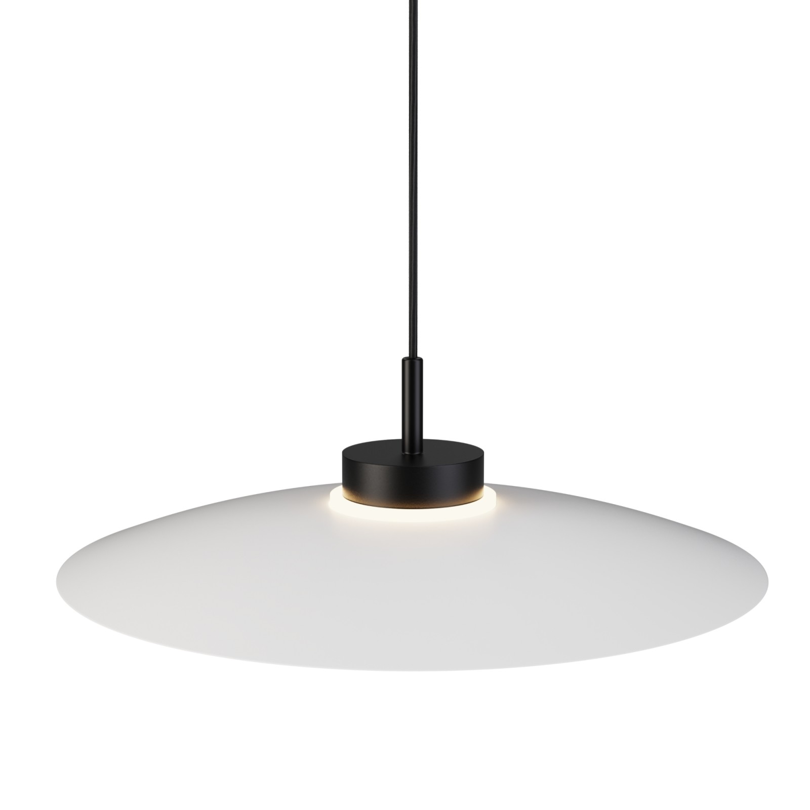 sulion Lámpara de techo CARMEN. Metal plano acabado blanco y módulo negro. 9W