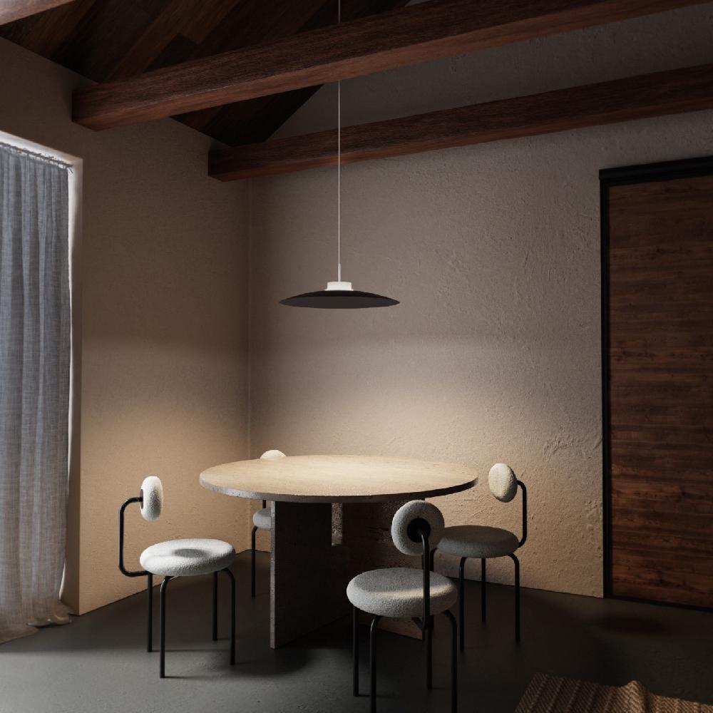 Sulion Lámpara De Techo CARMEN. Metal Plano Acabado Negro Y Módulo Blanco. 9W