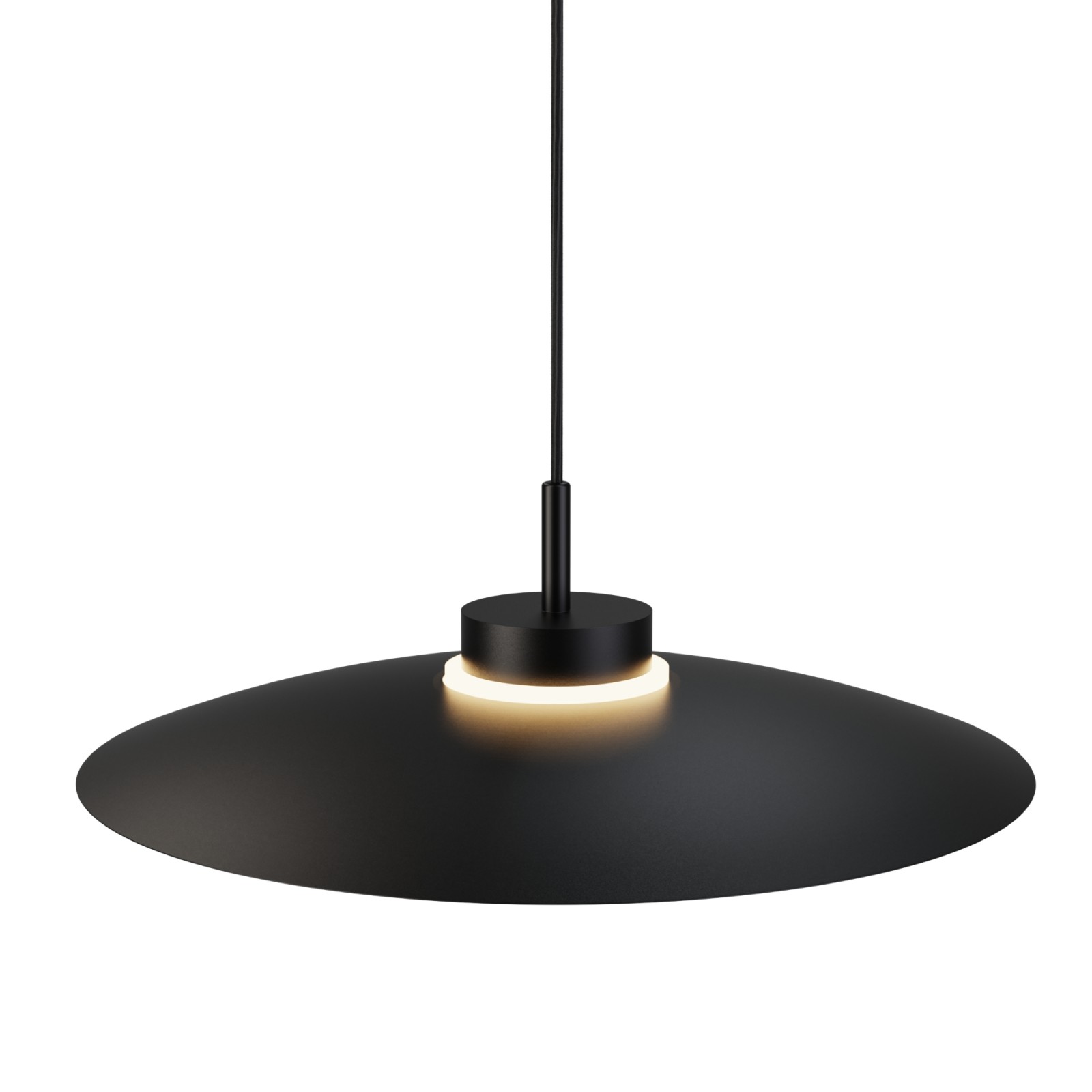 sulion Lámpara de techo CARMEN. Metal plano negro y módulo negro. LED 9W