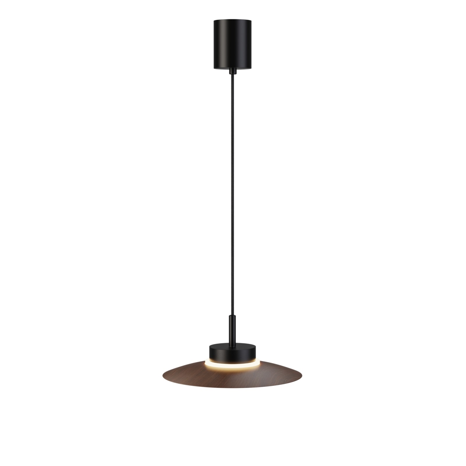 Sulion Lámpara De Techo CARMEN. Metal Plano S Madera Y Módulo Negro. LED 9W