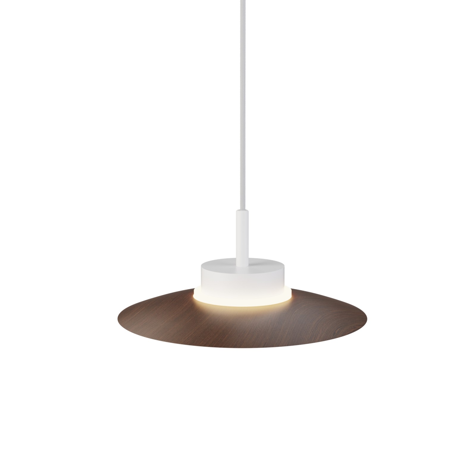 sulion Lámpara de techo CARMEN. Metal plano S madera y módulo blanco. LED 9W