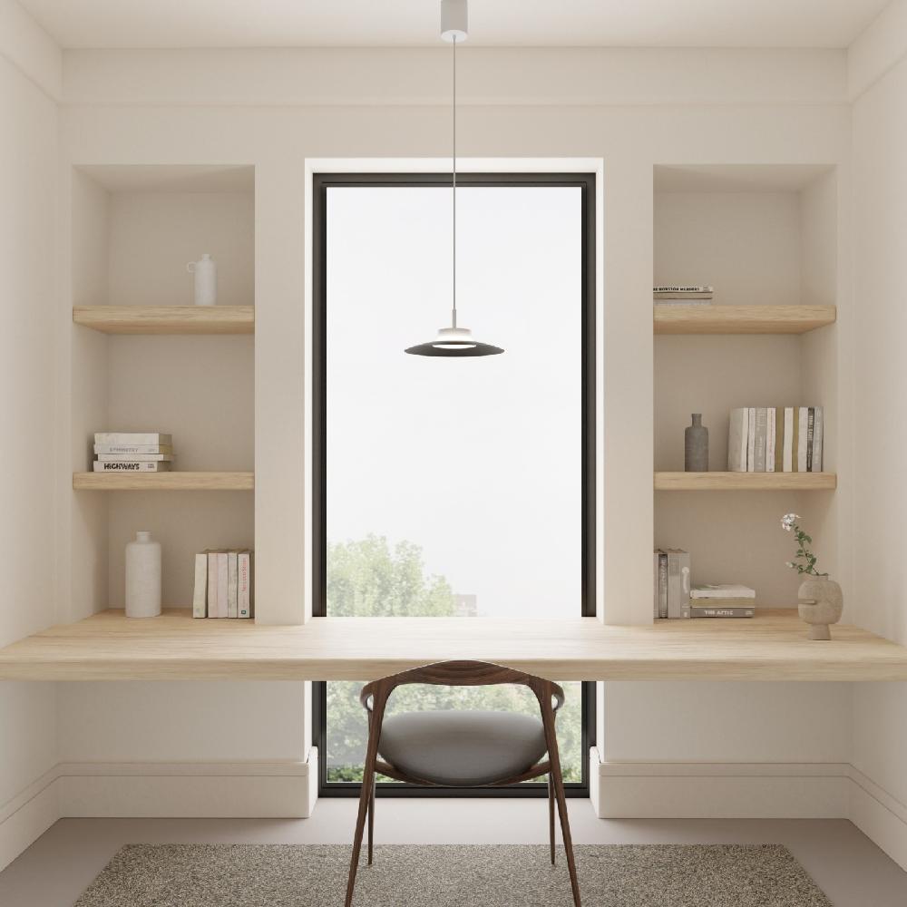 Sulion Lámpara De Techo CARMEN. Metal Plano S Negro Y Módulo Blanco. LED 9W