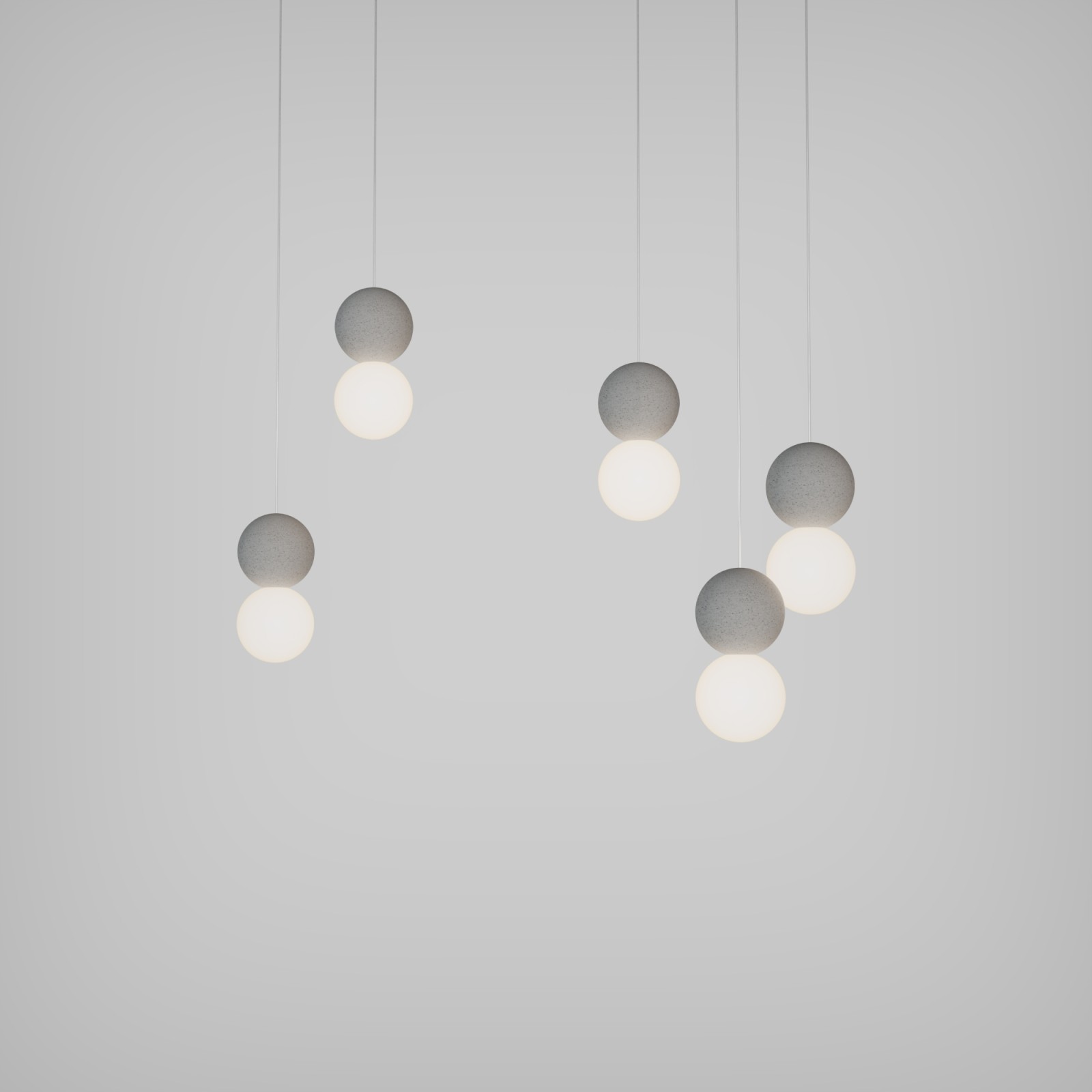 Sulion Lámpara De Techo CRETA. Hormigón Gris Y Bola Vidrio Opal.1xG9 | Sulion