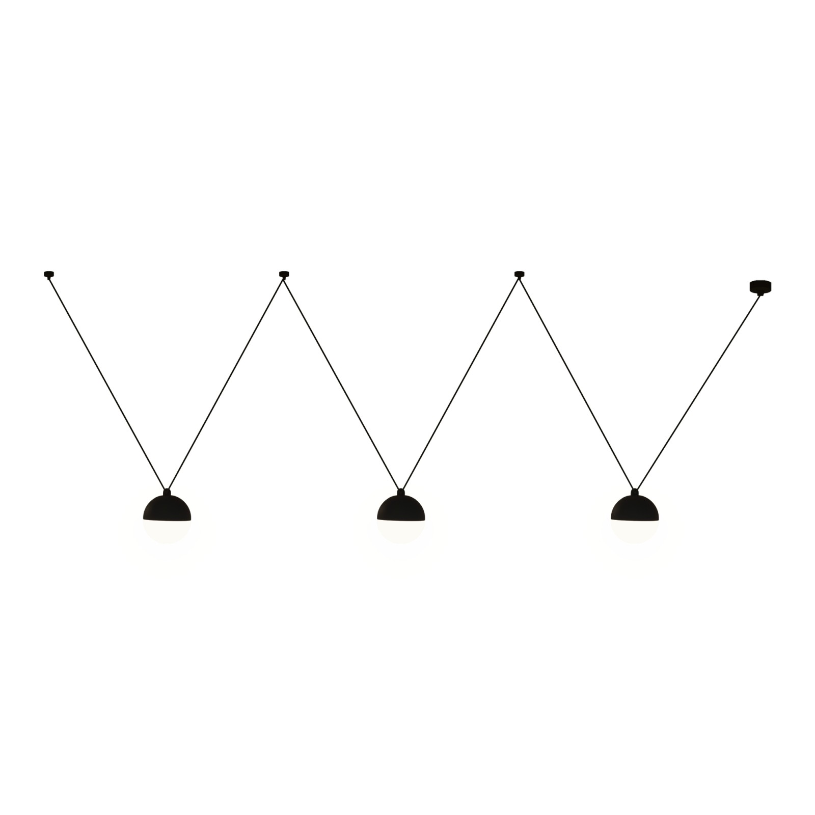 Sulion Lámpara De Techo ECLIPSE.3 Esferas De Yeso Negro Y Vidrio Opal |Sulion