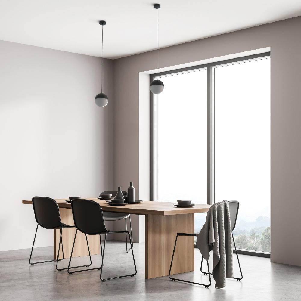 Sulion Lámpara De Techo ECLIPSE. Yeso Negro Y Vidrio Opal Mate. 1xE27|Sulion