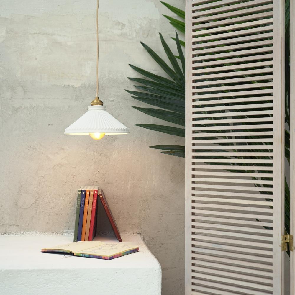 Sulion Lámpara De Techo ELENA.Yeso Plisado Color Blanco Ø 23cm 1xE27|Sulion