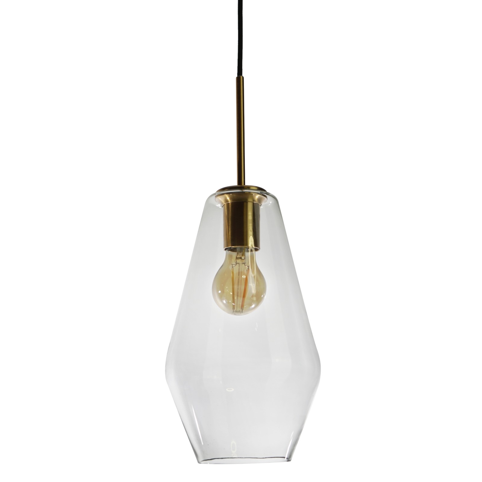 sulion Lámpara de techo LILY. Metal acabado latón y tulipa de vidrio. 1xE27