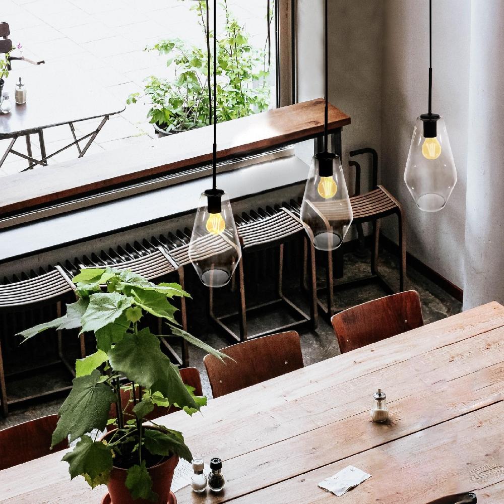 Sulion Lámpara De Techo LILY. Metal Acabado Negro Y Vidrio Ahumado. 1xE27