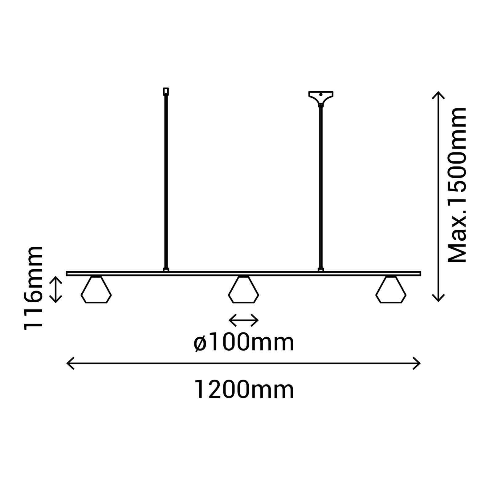 Sulion Lámpara De Techo LUA. Metal Acabado Blanco. 3xGU10 |Sulion