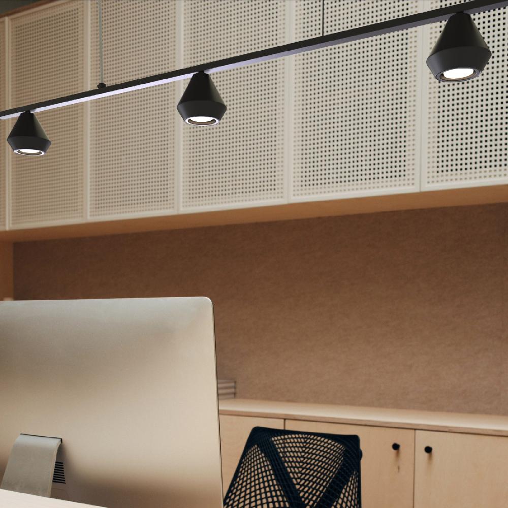 Sulion Lámpara De Techo LUA. Metal Acabado Negro. 3xGU10 |Sulion