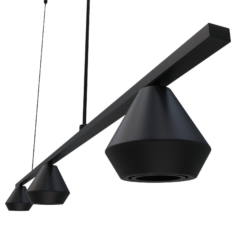 Sulion Lámpara De Techo LUA. Metal Acabado Negro. 3xGU10 |Sulion