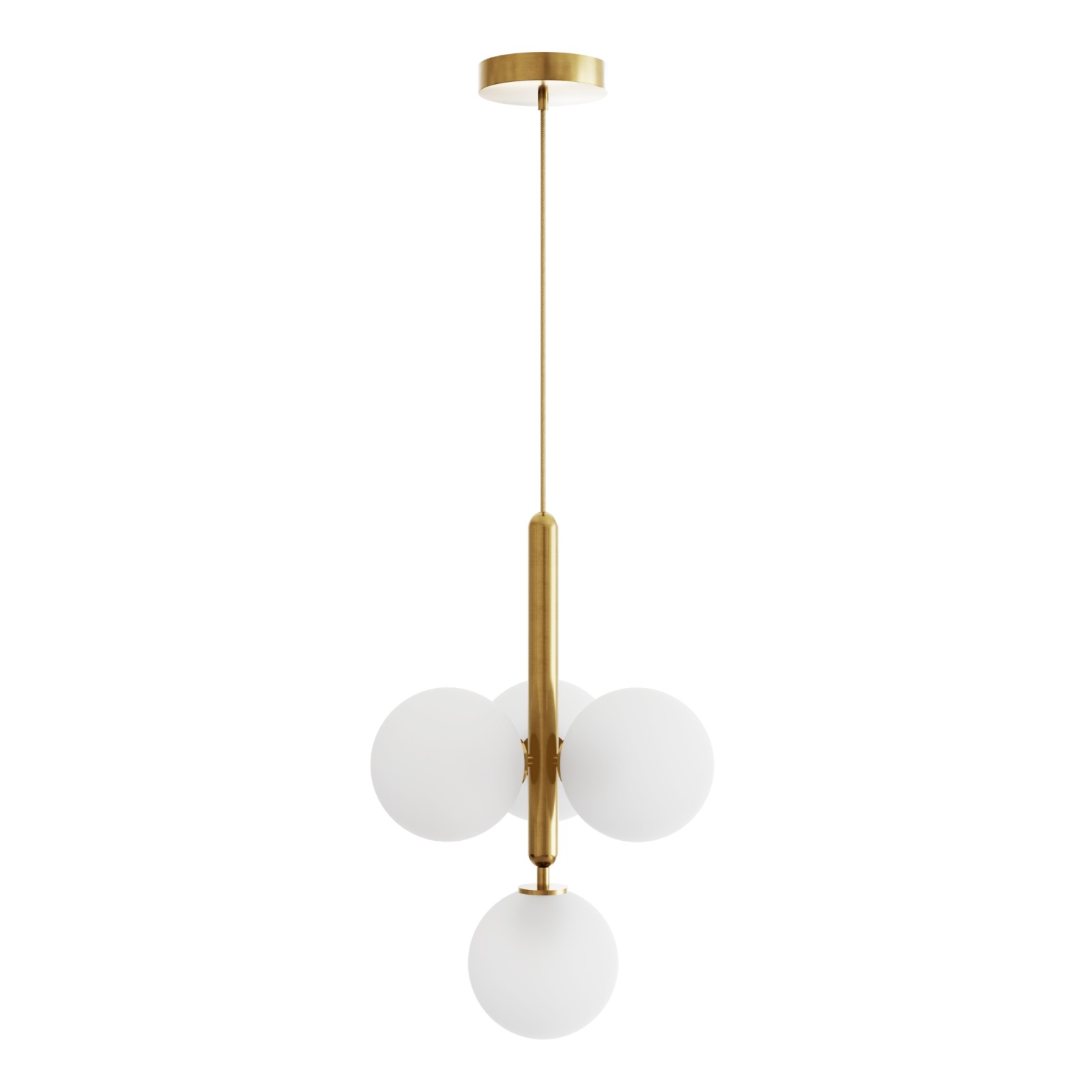 sulion Lámpara de techo MUSA. Metal acabado latón y bolas vidrio. 4xG9|Sulion