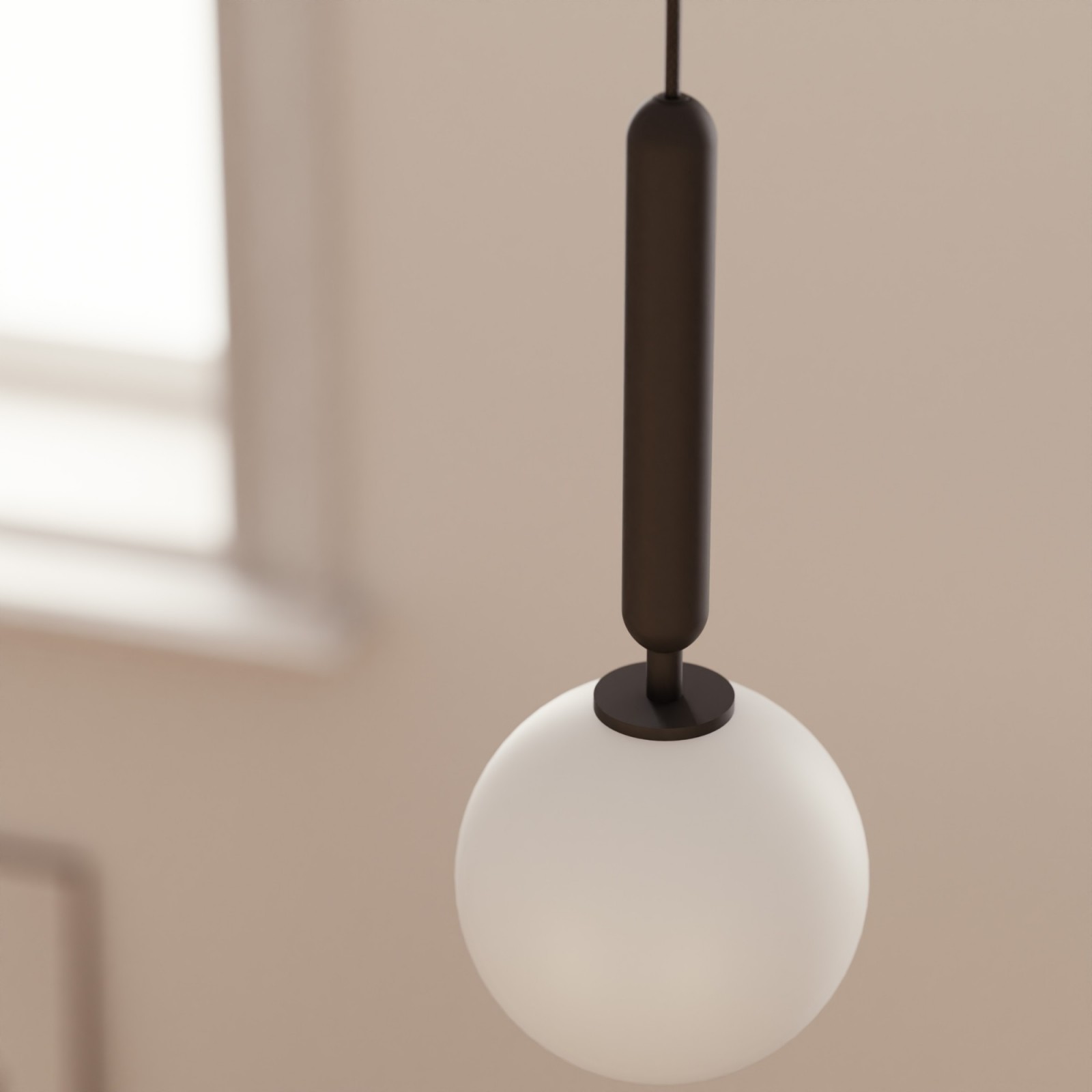 Sulion Lámpara De Techo MUSA. Metal Acabado Negro Y Bola Opal. 1xG9|Sulion