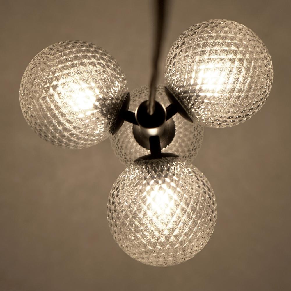 Sulion Lámpara De Techo MUSA. Metal Acabado Negro Y Bolas Vidrio. 4xG9|Sulion