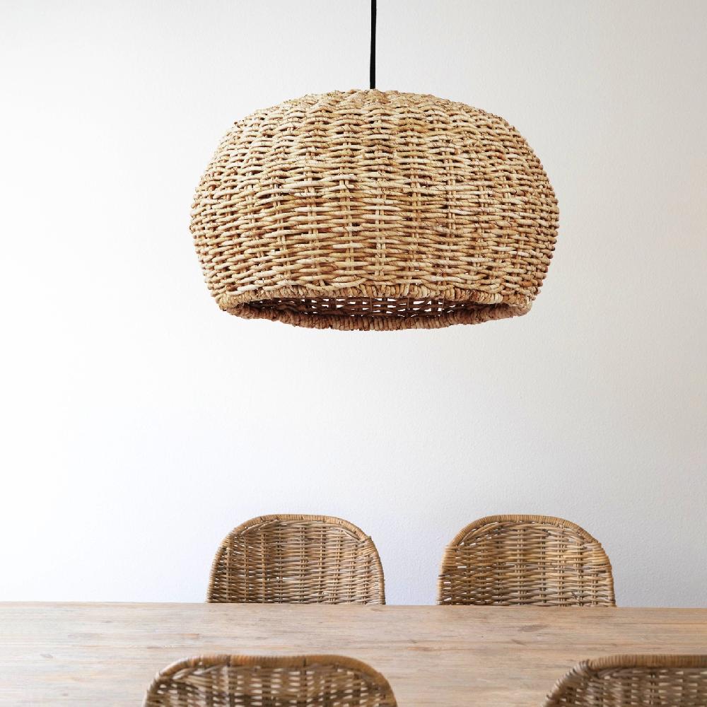 Sulion Lámpara De Techo NEST. Ratán Y Cable Negro. 1xE27 |Sulion