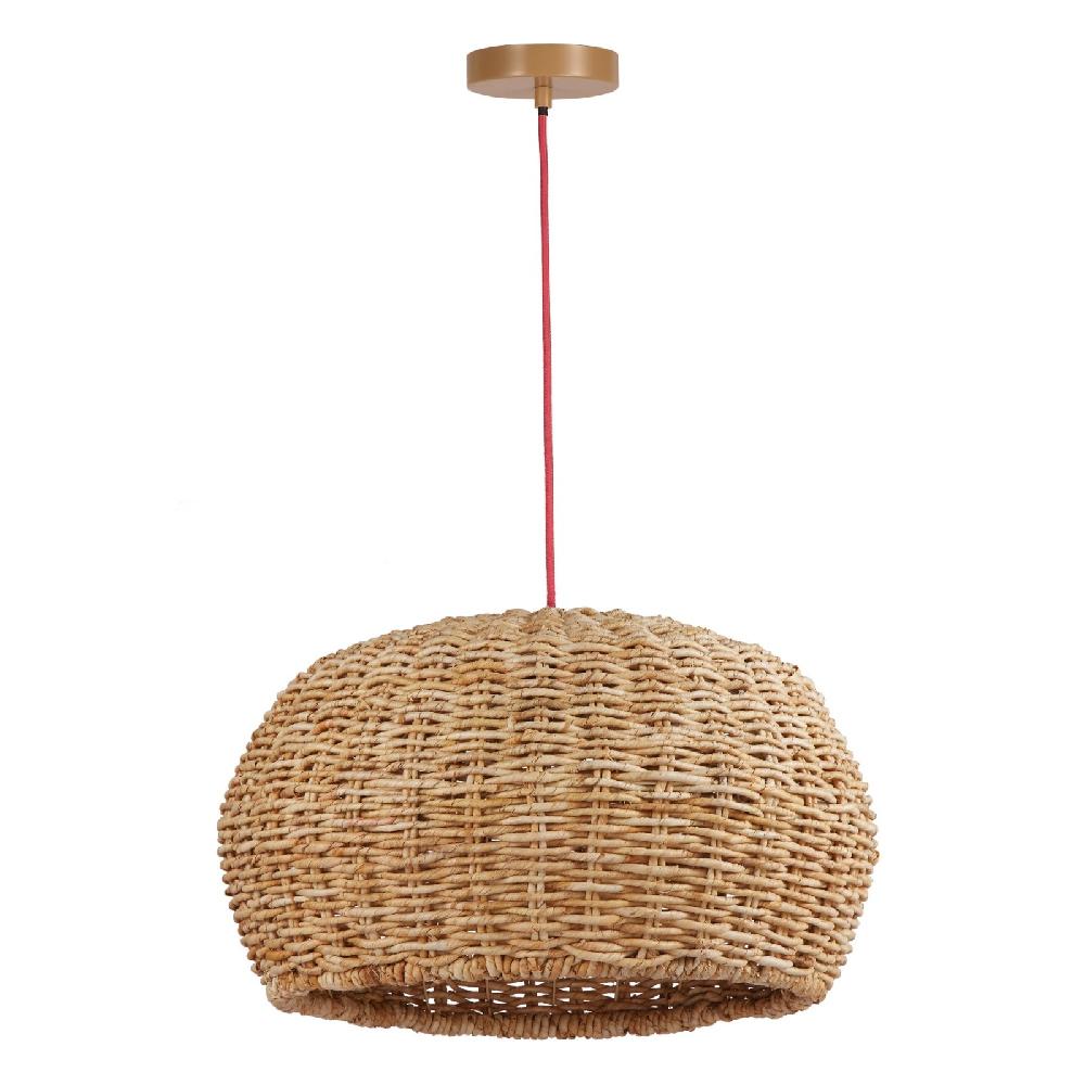 sulion Lámpara de techo NEST. Ratán y cable rojo. 1xE27 |Sulion