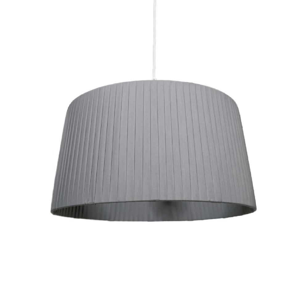 sulion Lámpara de techo ONA.Pantalla encintada gris cable blanco.1xE27|Sulion