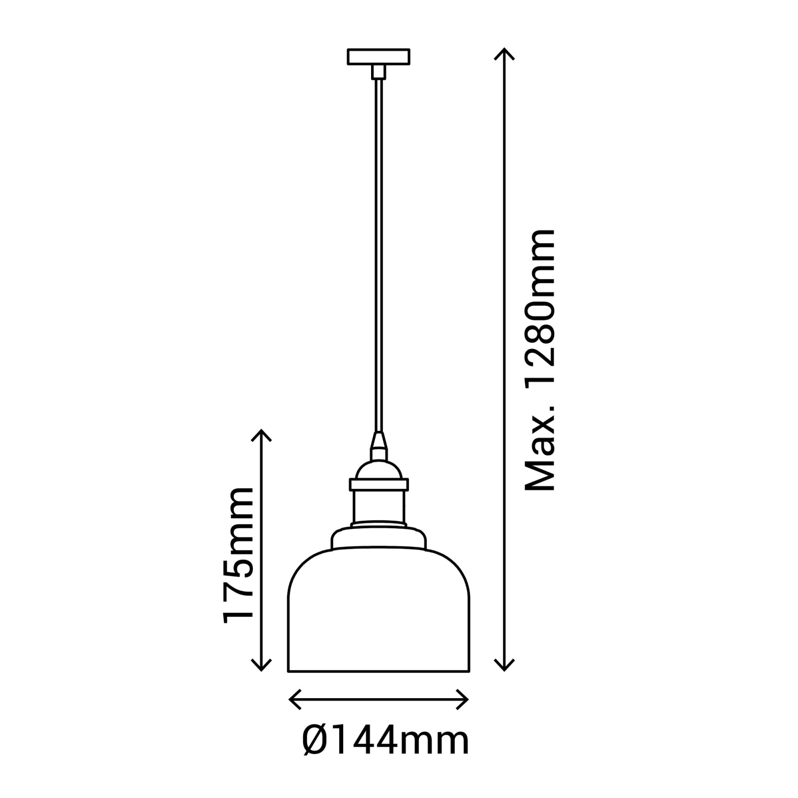 Sulion Lámpara De Techo TESSA. Metal Acabado Negro Y Vidrio Texturizado.1xE27