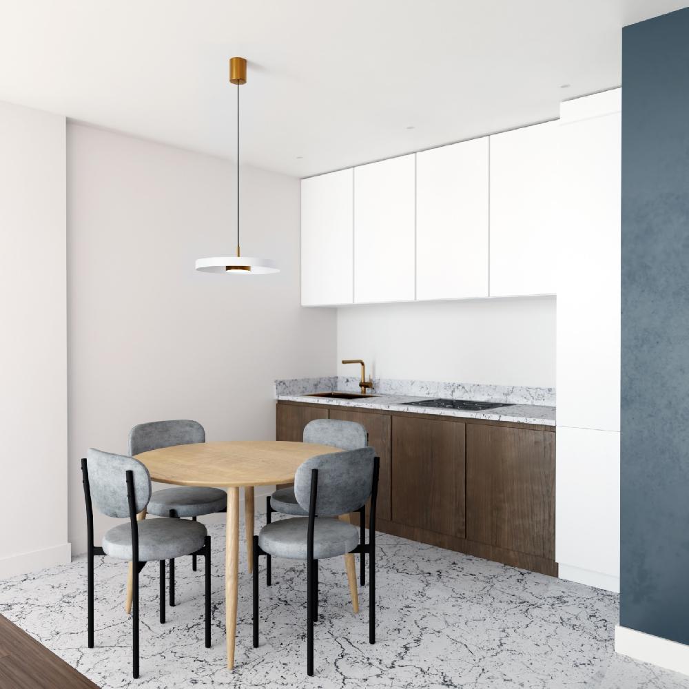 Sulion Lámpara De Techo VALENTINA.Metal Acabado Blanco Y Módulo Latón.LED 18W