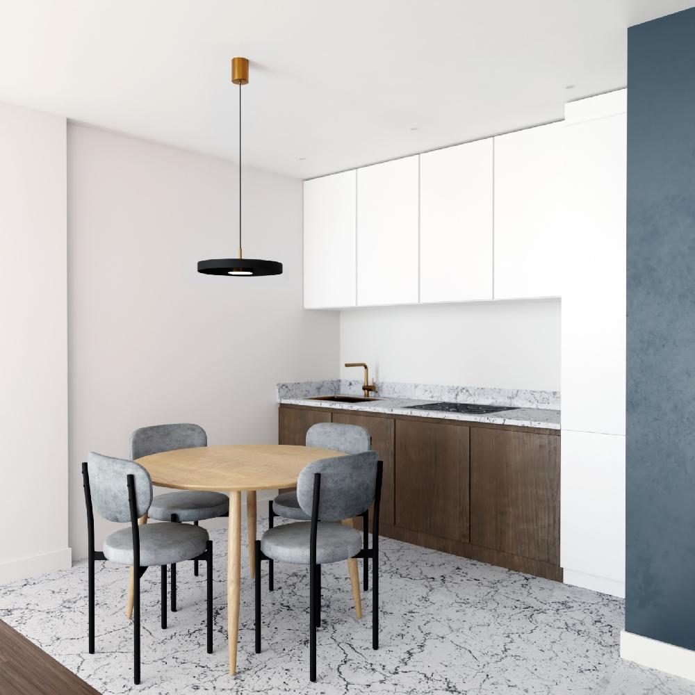 Sulion Lámpara De Techo VALENTINA.Metal Acabado Negro Y Módulo Latón. LED 18W