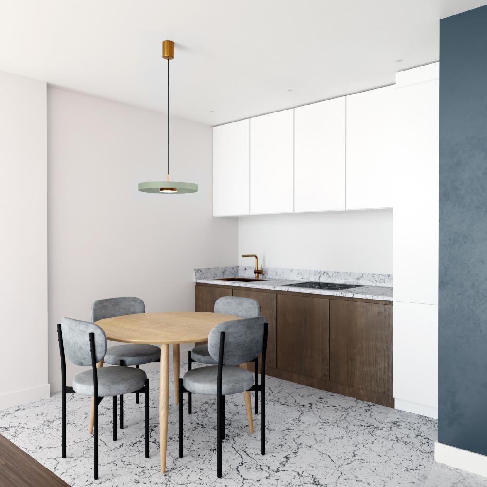 Sulion Lámpara De Techo VALENTINA.Metal Acabado Verde Y Módulo Latón. LED 18W