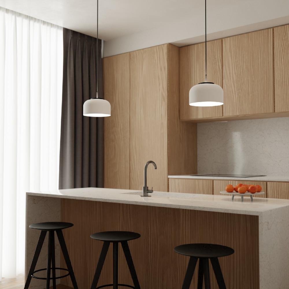 Sulion Lámpara De Techo VALENTINA.Metal Acampanado Blanco Y Módulo Negro. 18W