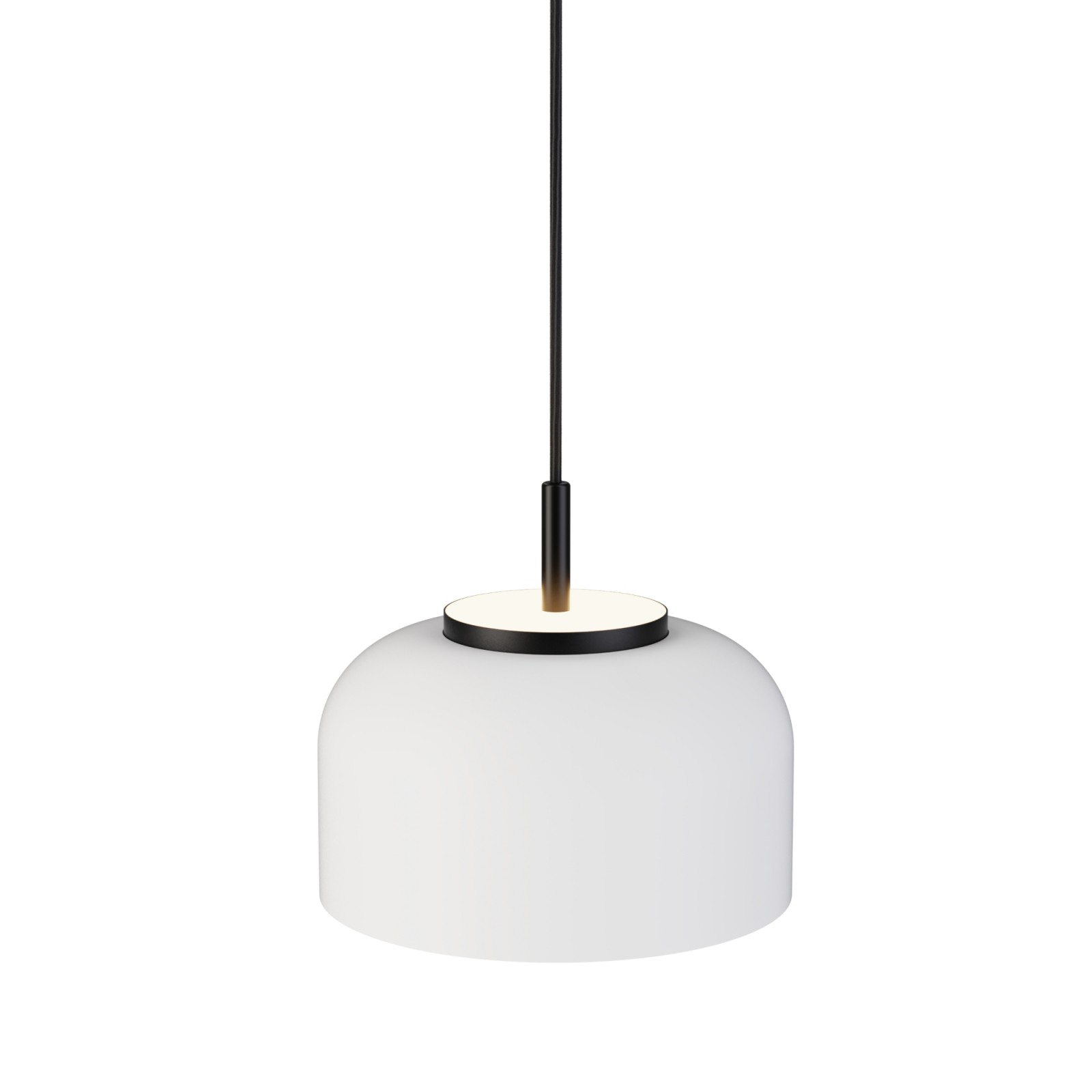 sulion Lámpara de techo VALENTINA.Metal acampanado blanco y módulo negro. 18W