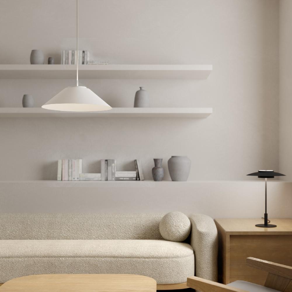 Sulion Lámpara De Techo VALENTINA.Metal Cono Blanco Y Módulo Blanco. LED 18W