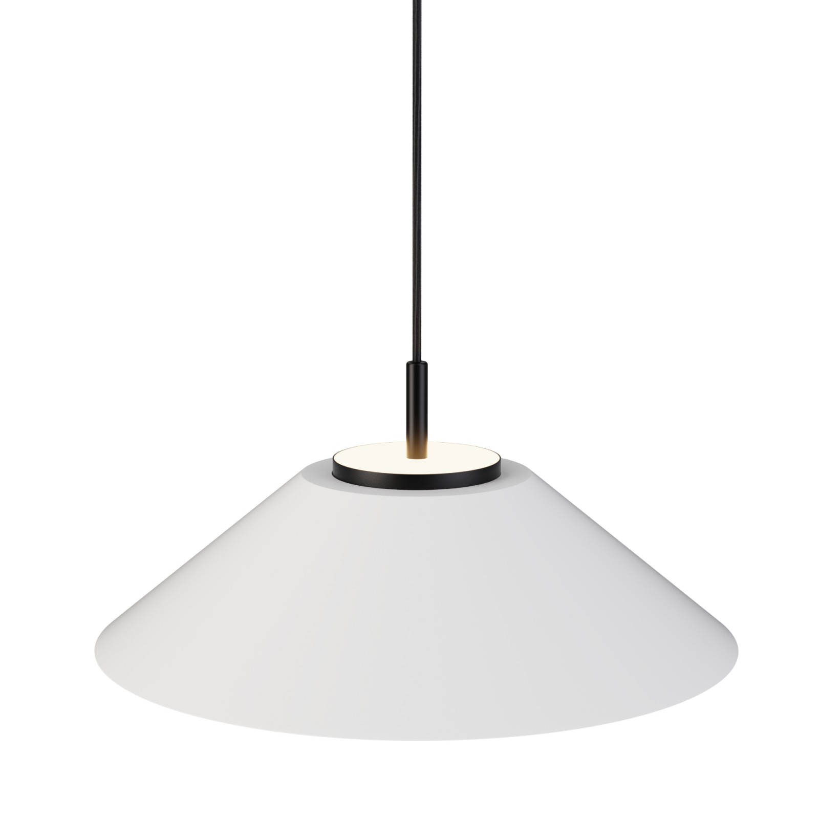 sulion Lámpara de techo VALENTINA.Metal cono blanco y módulo negro.LED 18W