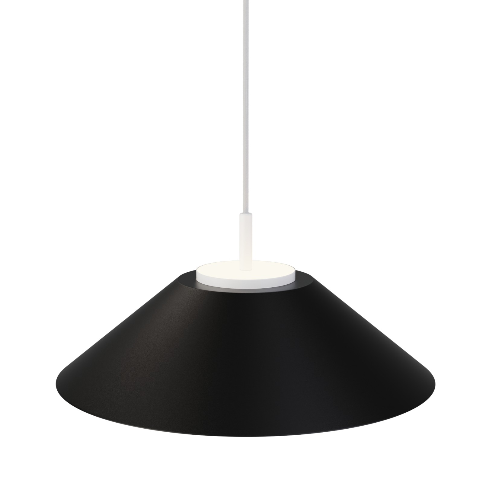 sulion Lámpara de techo VALENTINA.Metal cono negro y módulo blanco.LED 18W