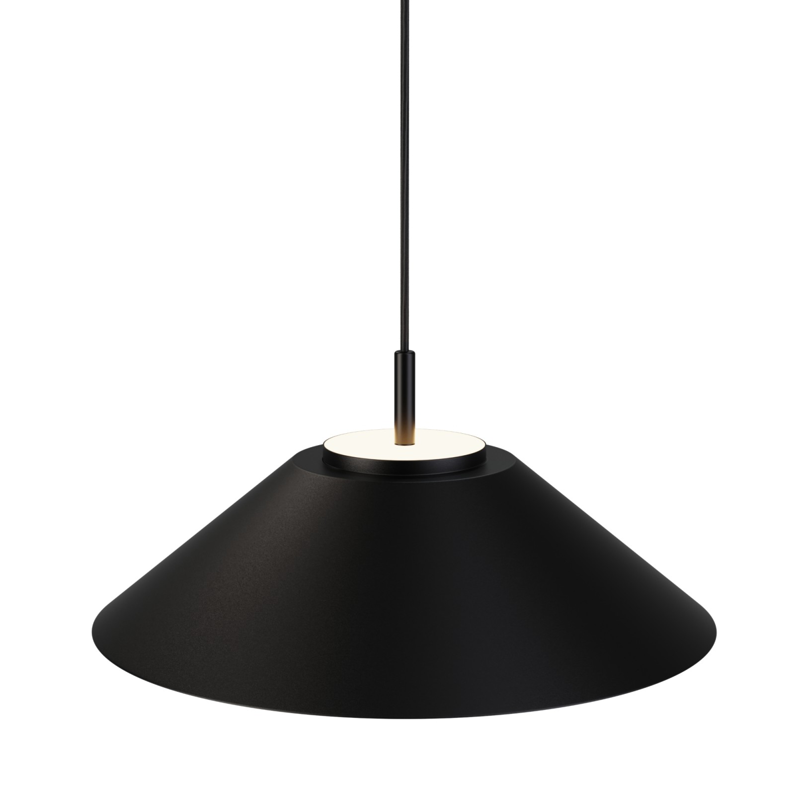 sulion Lámpara de techo VALENTINA.Metal cono negro y módulo negro.LED 18W