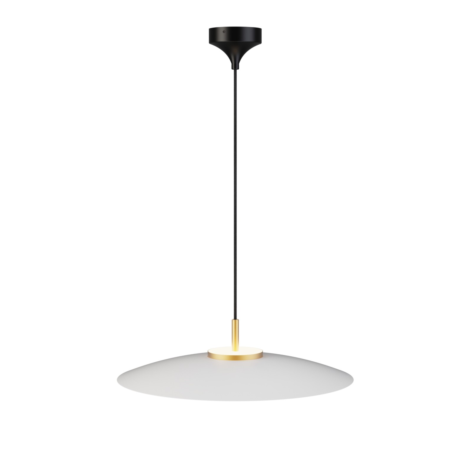 Sulion Lámpara De Techo VALENTINA.Metal Plano Blanco Y Módulo Latón.LED 18W