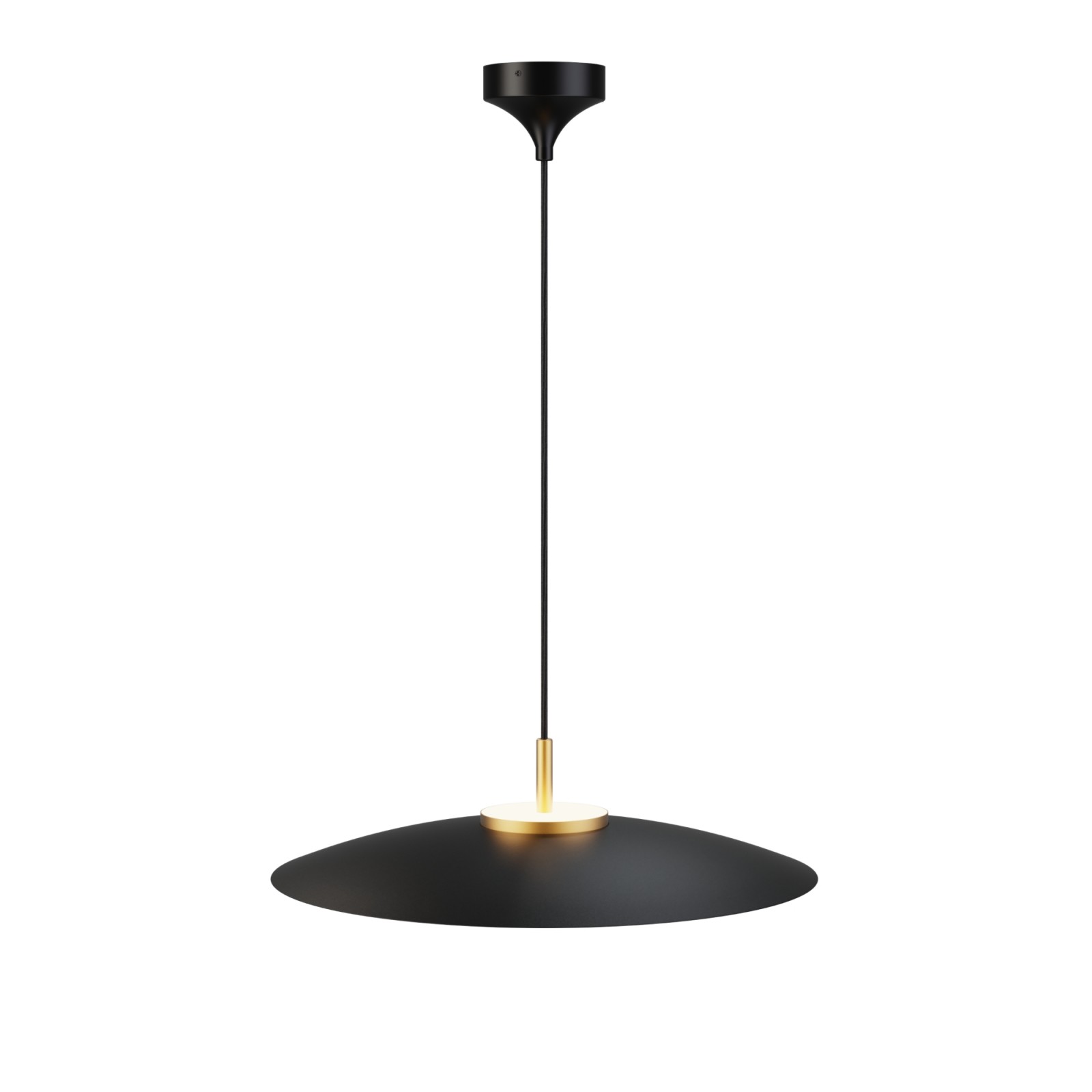 Sulion Lámpara De Techo VALENTINA.Metal Plano Negro Y Módulo Latón. LED 18W